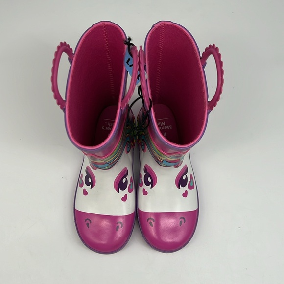 Members Mark Pink Purple Rainbow Unicorn Rain Boots Waterproof Slip On size 13/1 - Picture 2 of 11